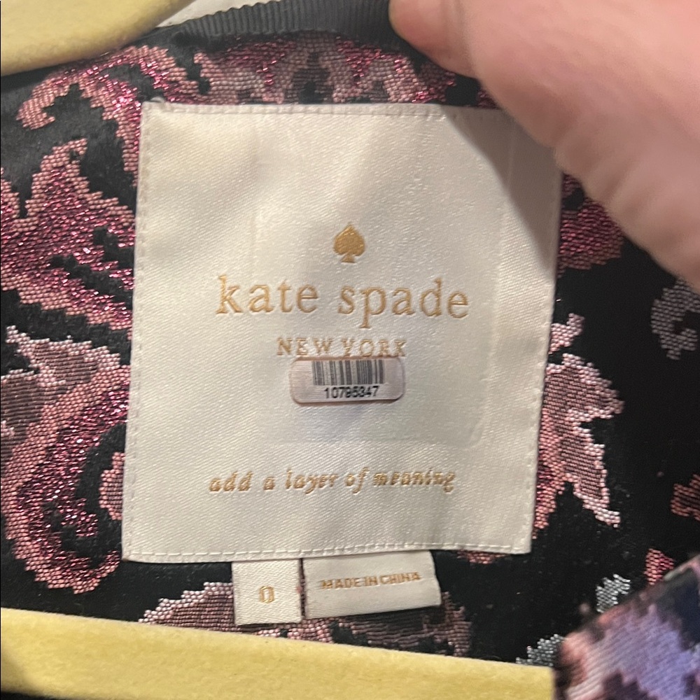 Kate Spade Black and Pink Brocade Jacket - Picture 2 of 10